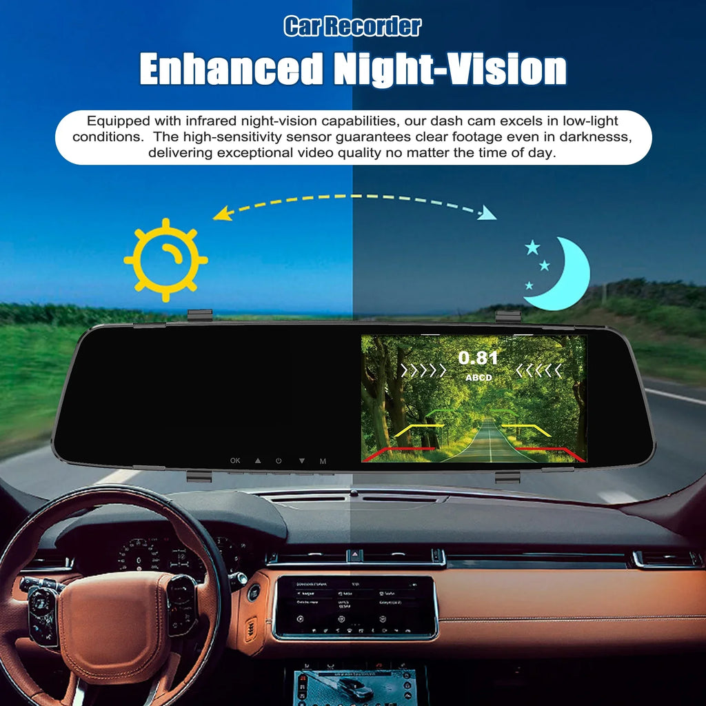Apexeon Dash Camera,Reco Sizeupport Camera 4.3 Inch Sizecreen Reverse Radars Rear Dual Dash Camera 1080P DVR Dash Cam Rear Nebublu