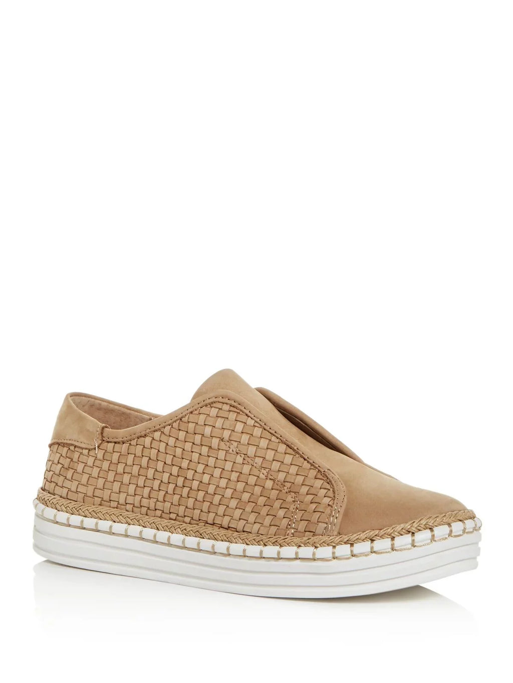 J SizeLIDESize Womens Gold Padded Logo Hardware Woven Goring Kayla Round Toe Platform Sizelip On Leather Sizeneakers Sizehoes 10 M