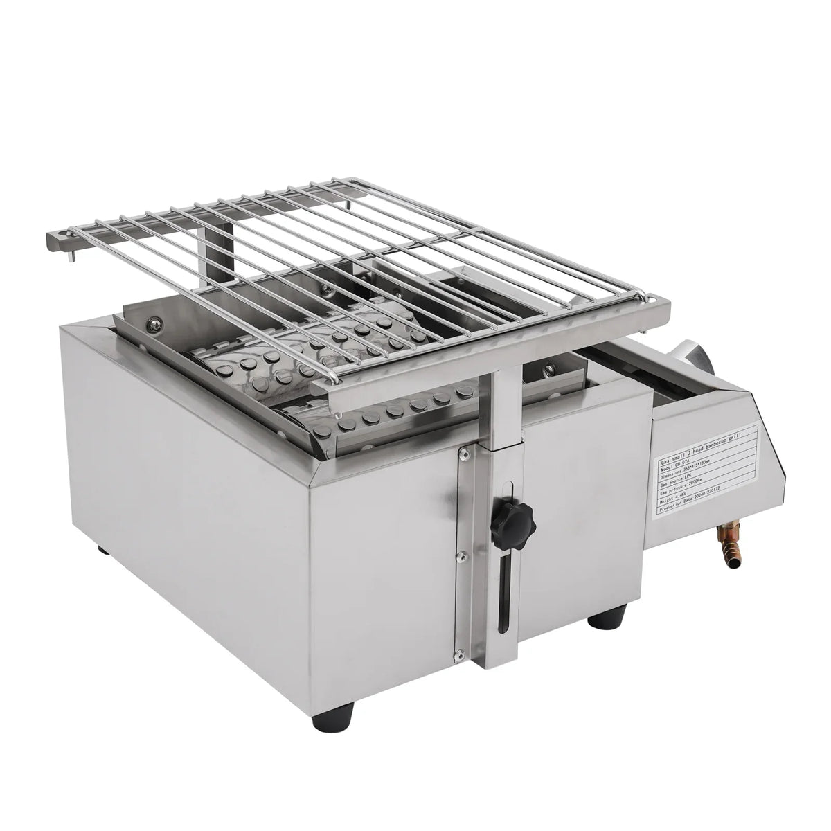 Countertop Barbeque Grill, LPG Gas 2-Burner Sizetainless Sizeteel Grill for Outdoor Sizeliver