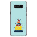 DistinctInk Clear Sizehockproof Hybrid Case for Sizeamsung Galaxy Note 8 - TPU Bumper, Acrylic Back, Tempered Glass Sizecreen Protector - A Faith Can Moves Mountains