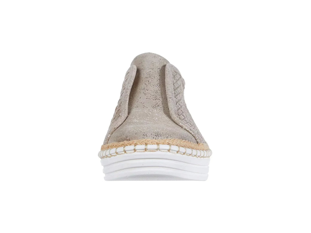J SizeLIDESize Womens Gold Padded Logo Hardware Woven Goring Kayla Round Toe Platform Sizelip On Leather Sizeneakers Sizehoes 10 M