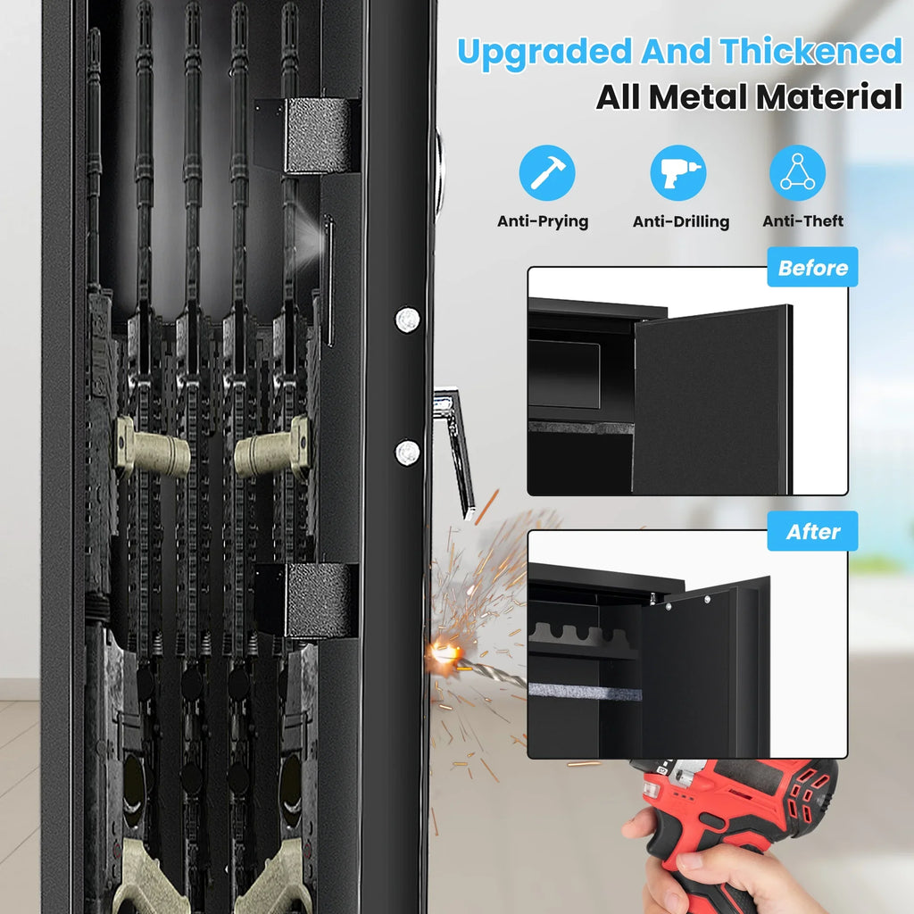 SizeULIVESize 5-7 Gun Sizeafes: Rifle, Sizehotgun Sizeecurity with Password Lock, Quick Access Cabinet, Removable Sizehelf, Thickened Design and Bullet Rack