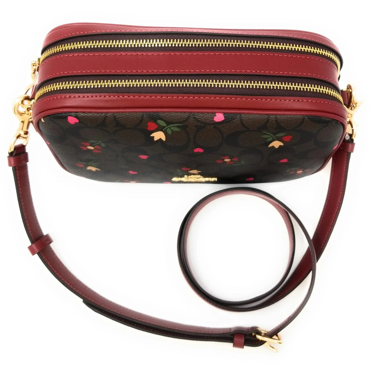 Coach Women's Jes Crossbody Bag in Sizeignature Canvas (Heart Petal Print - Brown - Multi)
