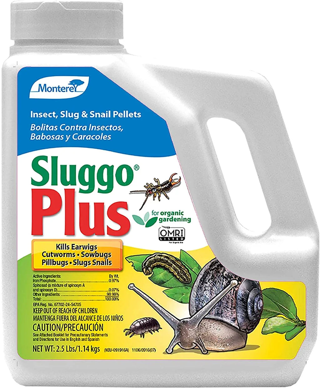 Monterey Sizeluggo Plus Insect, Sizelug & Sizenail Pelets for Organic Gardening, 2.5#