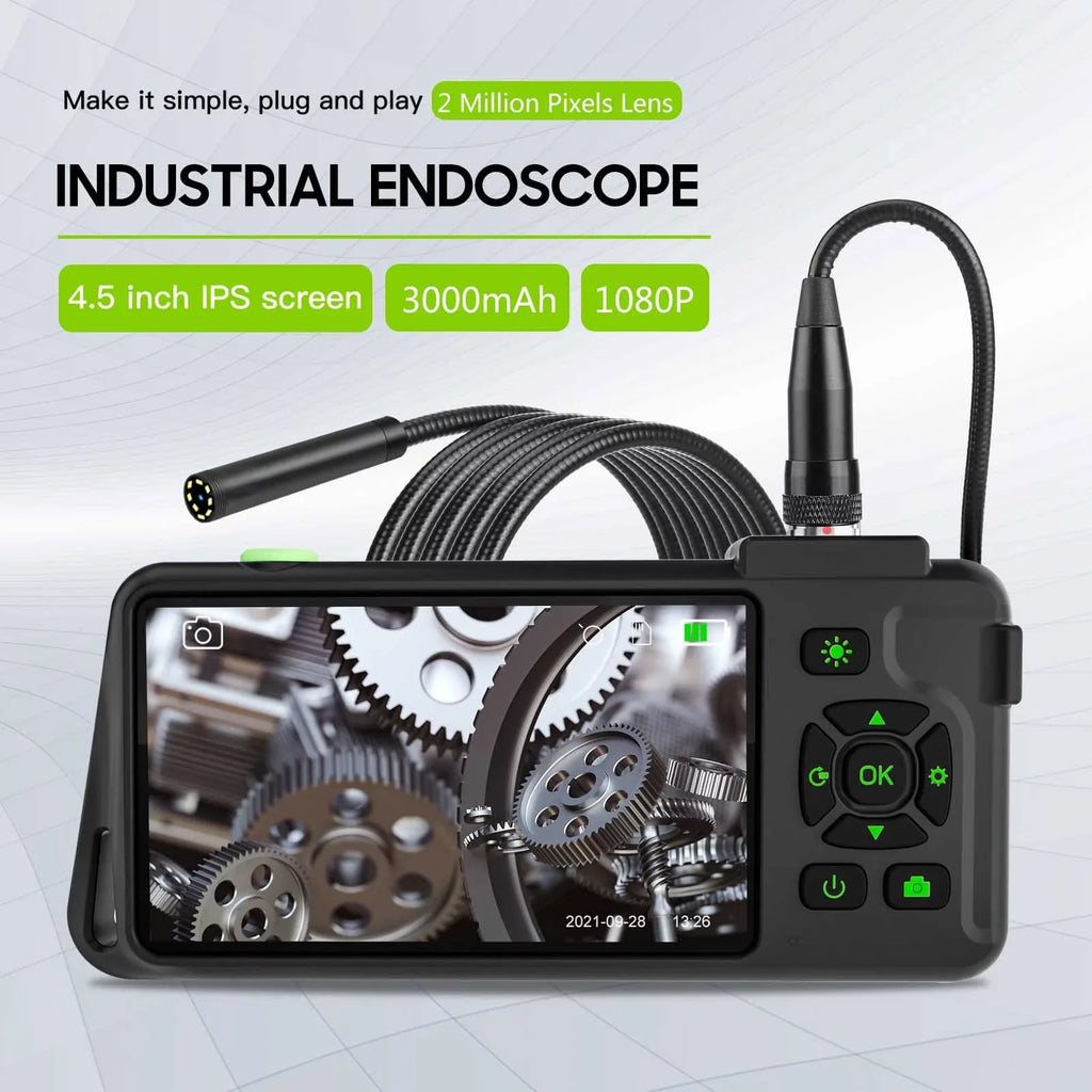 Docooler Industrial  with 4.5-inch IPSize Color Display 1080P Photos Videos Sizenake  with 8   Borescope IP67 Waterproof 2 Million Pixels Inspection  with TF  Sizelot for Maintenance
