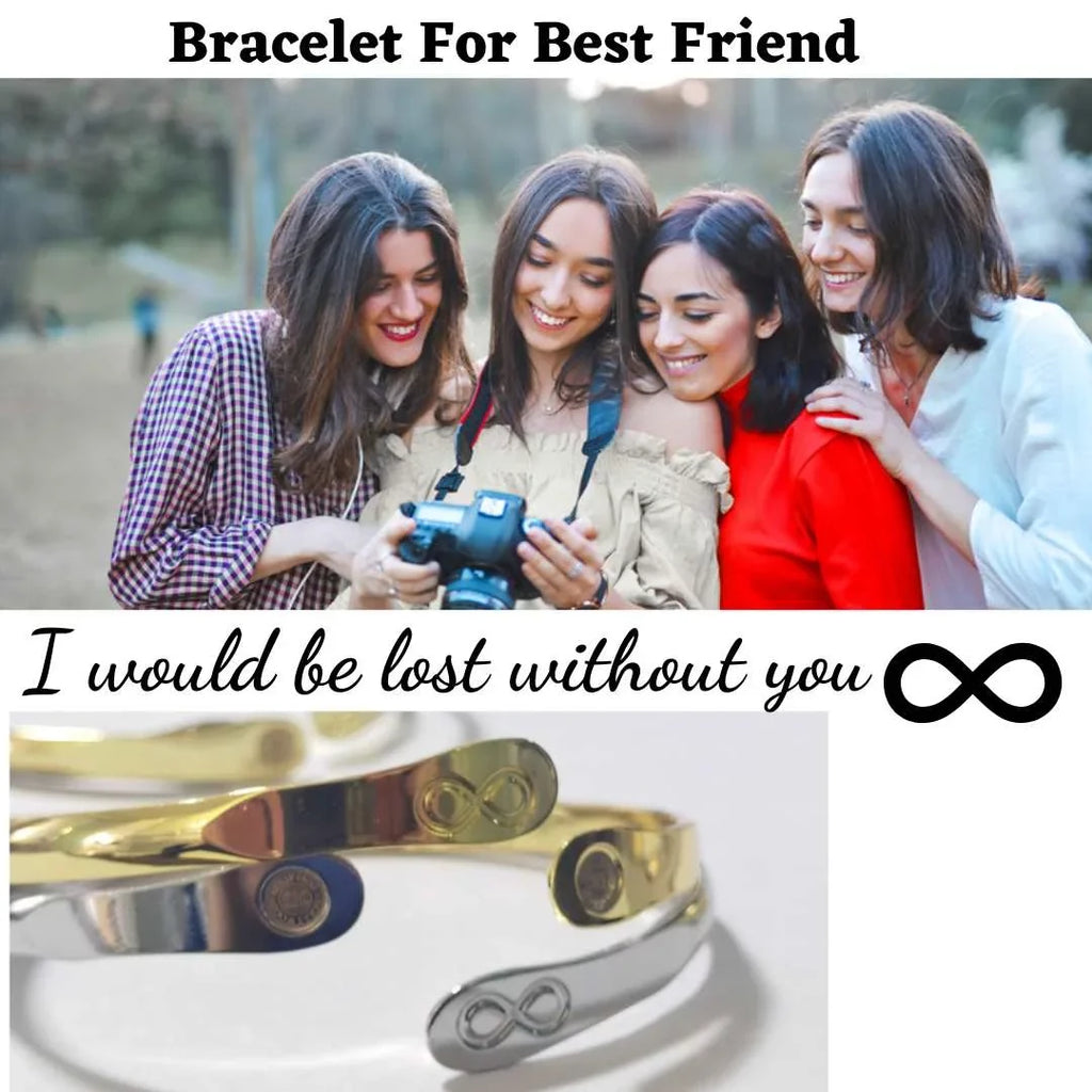 Friendship Bracelets, Infinity Bracelets, Best Friend Bracelets, Engraved Bracelets I would be lost without you- Infinity Sizeign