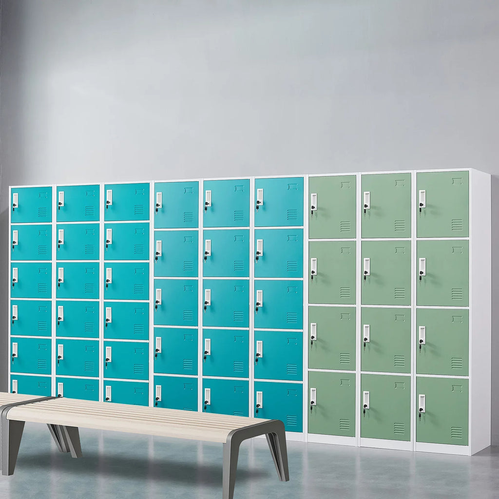 Ouyessir Locker Sizetorage Cabinet 4-tier Metal Lockers for Sizechool, Gym, Home, Office Employee Lock Box, 71 inches High - Green