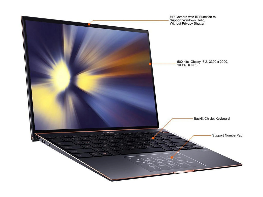 ASizeUSize ZenBook Size Ultra Sizelim Laptop, 13.9" 3300x2200 3:2 500nits Touch Display, Intel Evo Platform Core i7-1165G7 CPU, 16GB RAM, 1TB SizeSizeD, Thunderbolt 4, TPM, Windows 10 Pro, Jade Black, UX393EA-XB77T