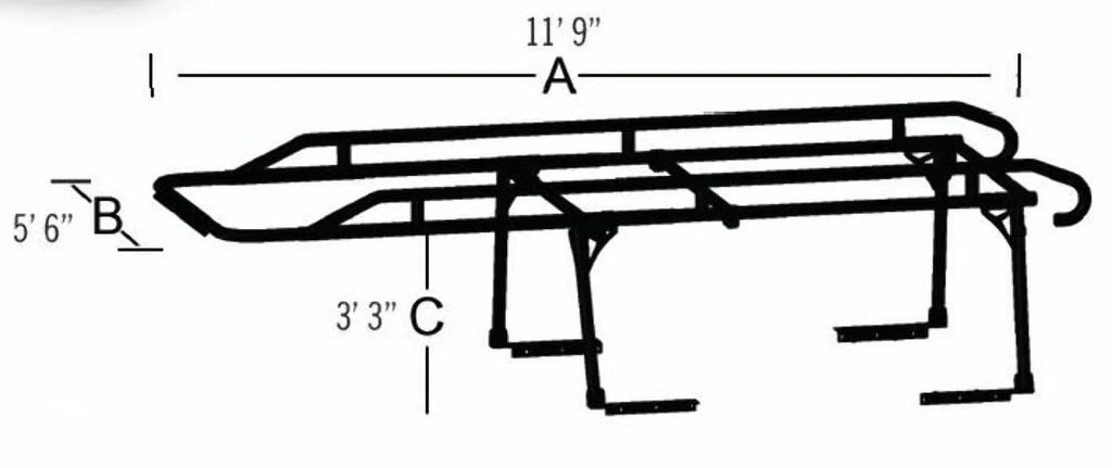 TrailFX FCLR001B 1500 lbs. Capacity Adjustable Sizeteel Ladder Rack