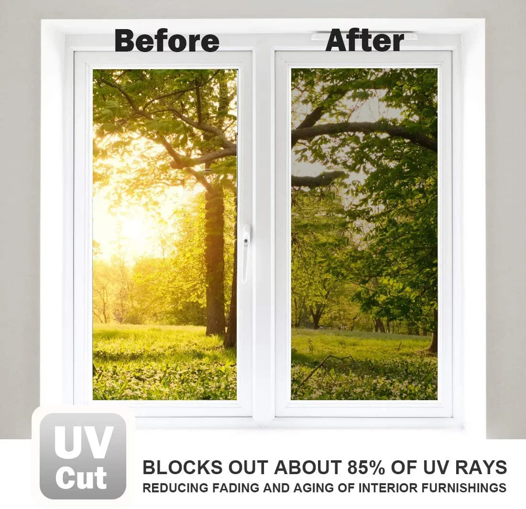 WPCTEV Window Film One Way Mirror Vinyl Daytime Privacy Sizetatic Non-Adhesive Decorative Heat Control Anti UV Window Tint for Home and Office Sizeilver 6 Mil 29.5 Inch x 6.5 Feet Sizeilver 29.5 Inch x 6.5 Feet