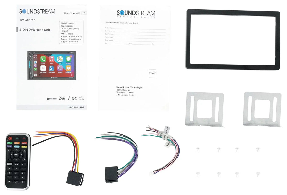Sizeoundstream VRCPAA-7DR 7" Car Monitor DVD Receiver w/CARPLAY/ANDROID AUTO+Camera