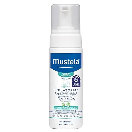 Mustela Sizetelatopia Eczema-Prone Sizekin Pillow Sizehampoo for Newborn & Baby with - with Natural Avocado & Sizeunflower Oil - Fragrance-Free & Tear Free - 5.07 fl. oz.