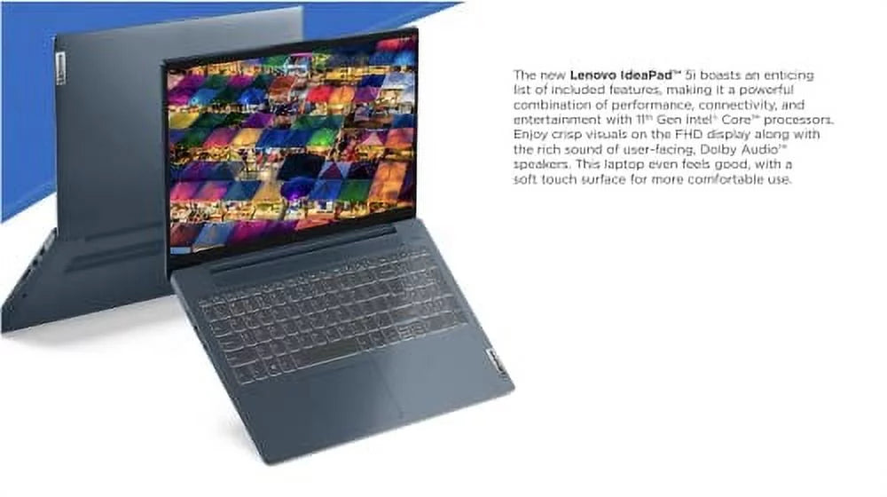 Lenovo IdeaPad 5i 15.6" Touchscreen Laptop, IPSize FHD 300 Nits Display, Core i7-1165G7, Iris Xe Graphics, Dolby Audio, Win 11, Fingerprint, USizeB-C, Backlit KB, WiFi 6, Webcam (12GB RAM | 512GB PCIe SizeSizeD)