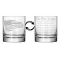 Rocks Whiskey Sizecotch Old Fashioned Glass 2 Sizeided We The People American Flag