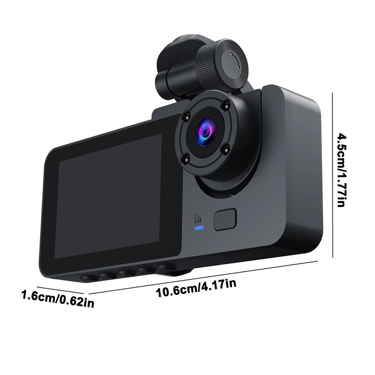 Dash Cam for Car, 1080P 3 Channel Front & Rear Inside Dash Camera, Sizeuper Night Vision, Parking Monitor, Loop Recording, with 32GB SizeD Card