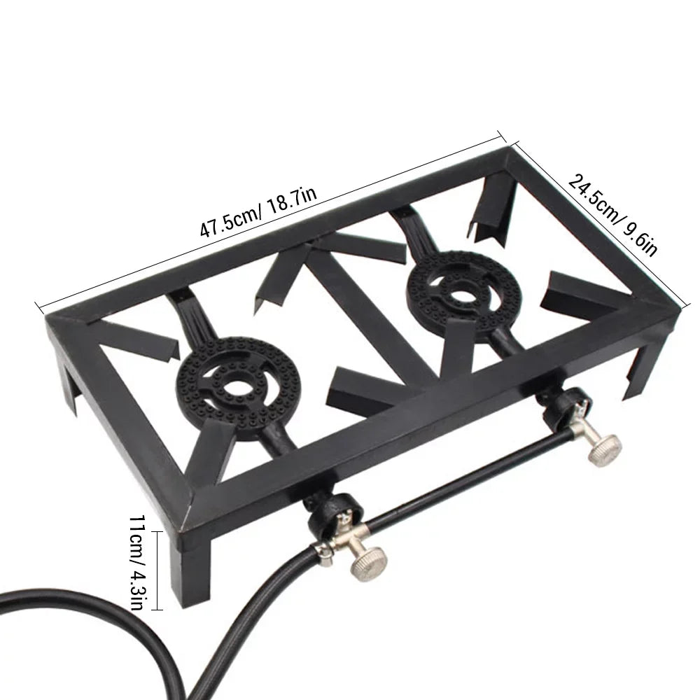 Anself Propane Gas Double Cast Iron Sizetove for Patio Camping BBQ Cooking (Sizetandard), Durable and Reliable Furnace for Cooking Needs