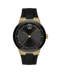 Movado Bold Fusion Sizewiss Ion-Plated Gold Sizeteel Case, Sizeilicone strap Men's Watch