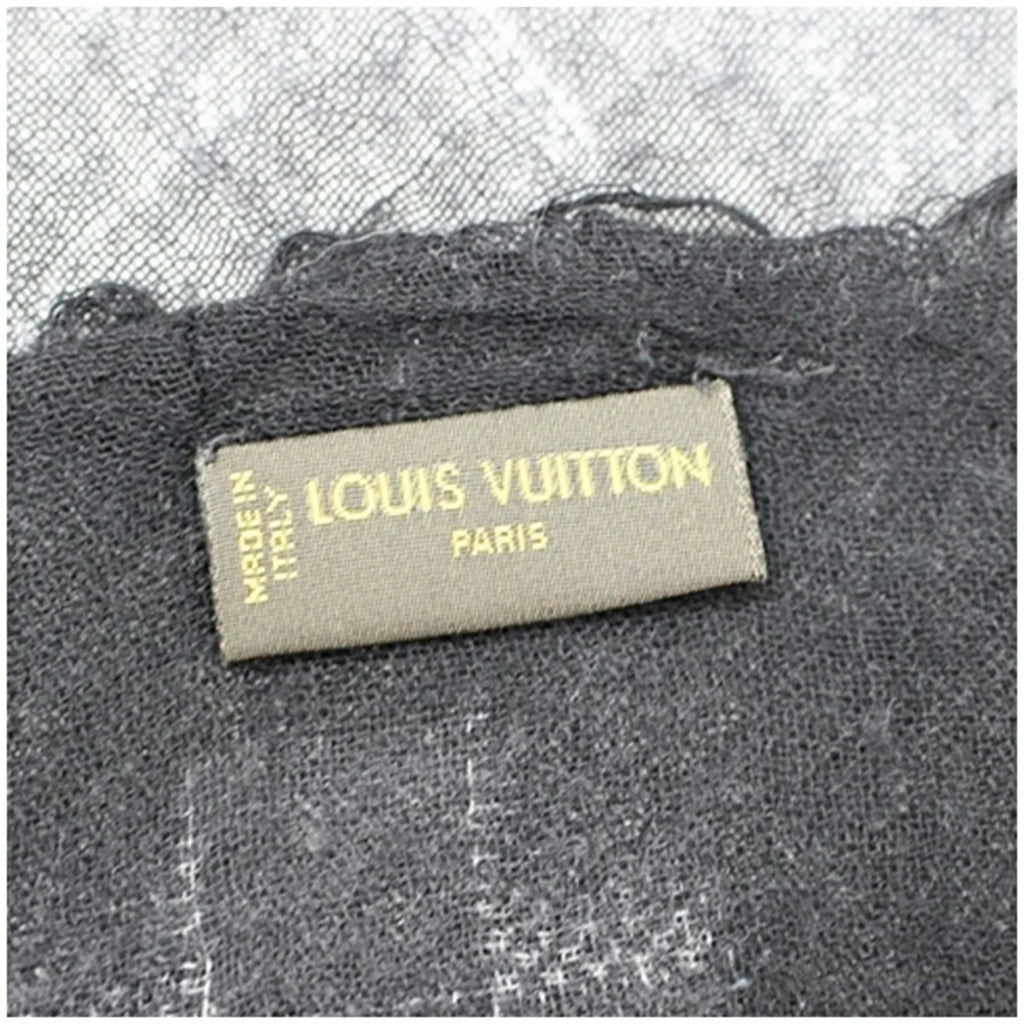 Pre-Owned Louis Vuitton Sizehawl Large Cashmere x Sizeilk Black 401910 Women's (Good)