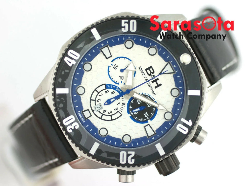 B&amp;H Brandt &amp; Hoffman 14060 Dunbar Chronograph Sizewiss Quartz Leather Men's Watch