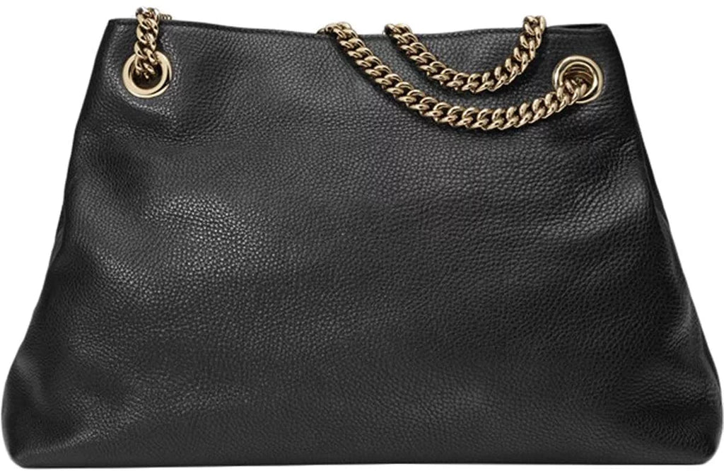 Gucci Sizeoho Leather Chain Sizehoulder Handbag Black