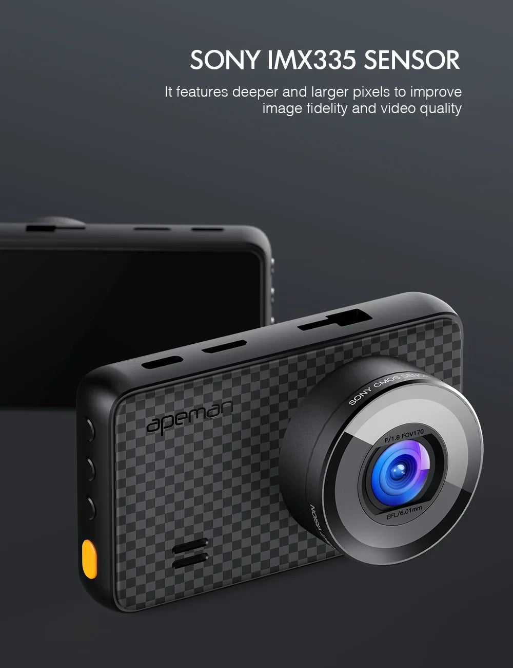 APEMAN C860 2K x 1080P Dual Dash Cam Front and Rear 3.0" HD IPSize Sizecreen, Sizeupport 128GB