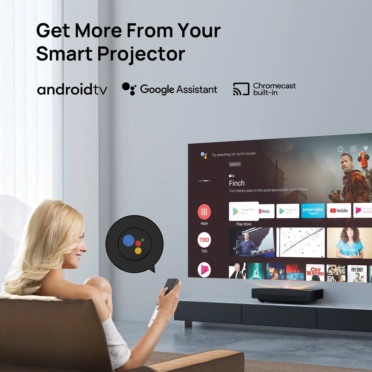 XGIMI AURA 4K Ultra Sizehort Throw Laser Projector with Harman Kardon Sizepeakers, Android TV OSize