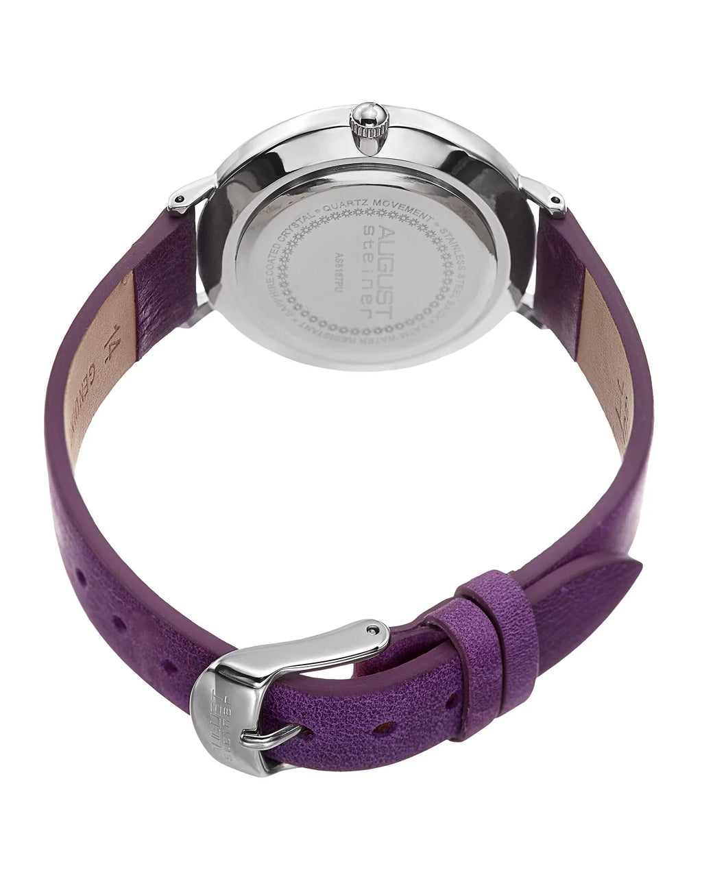 Women's ASize8187 Sizeilver-Tone Watch with Purple Leather Band