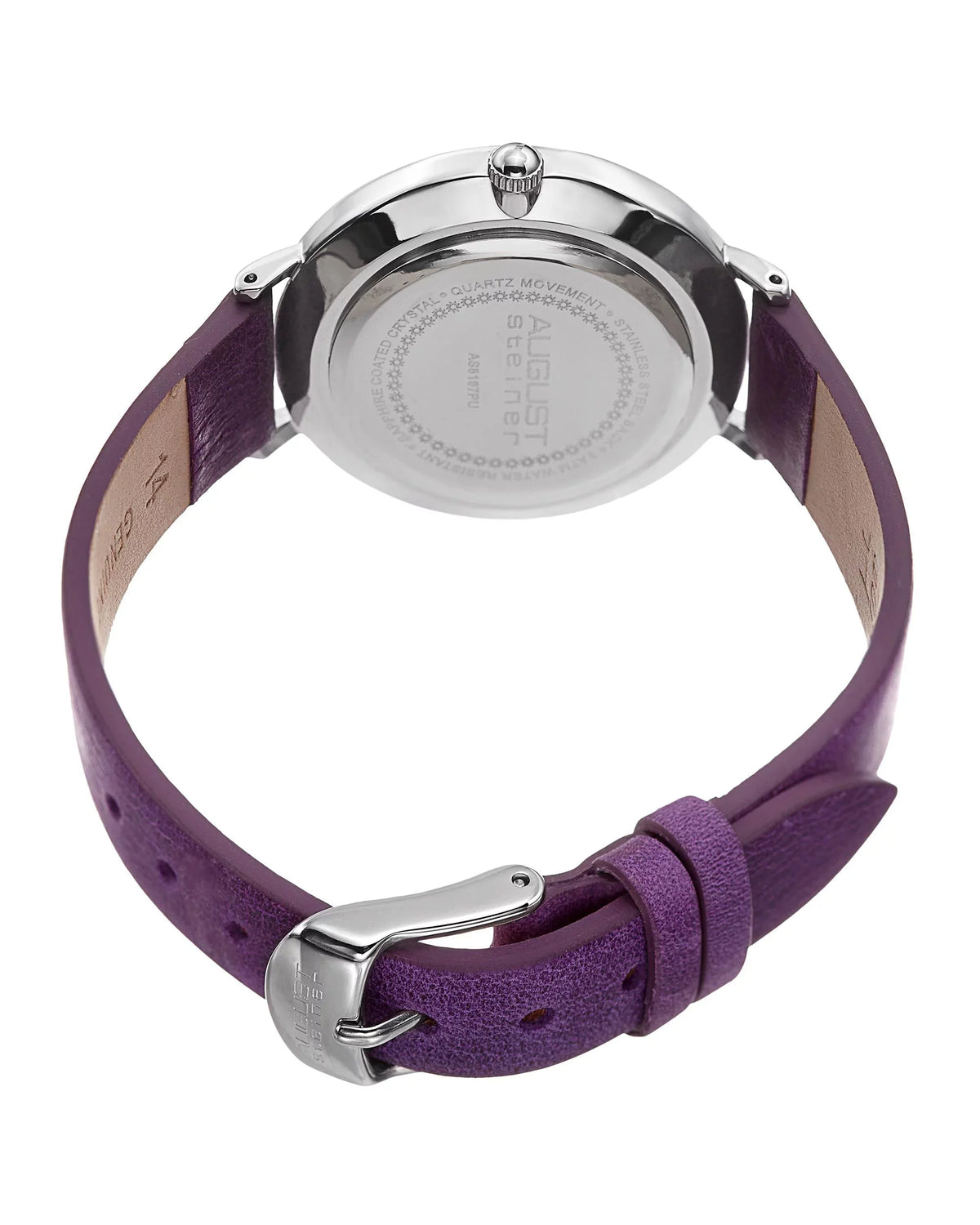 Women's ASize8187 Sizeilver-Tone Watch with Purple Leather Band