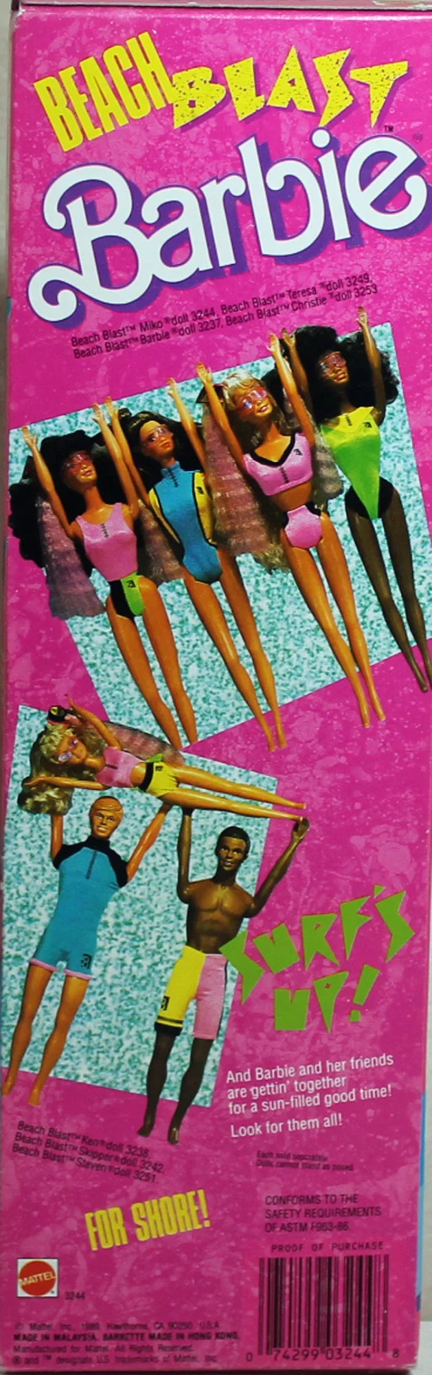 1998 Beach Blast Miko Barbie, NRFB, (3244) Non-Mint Box