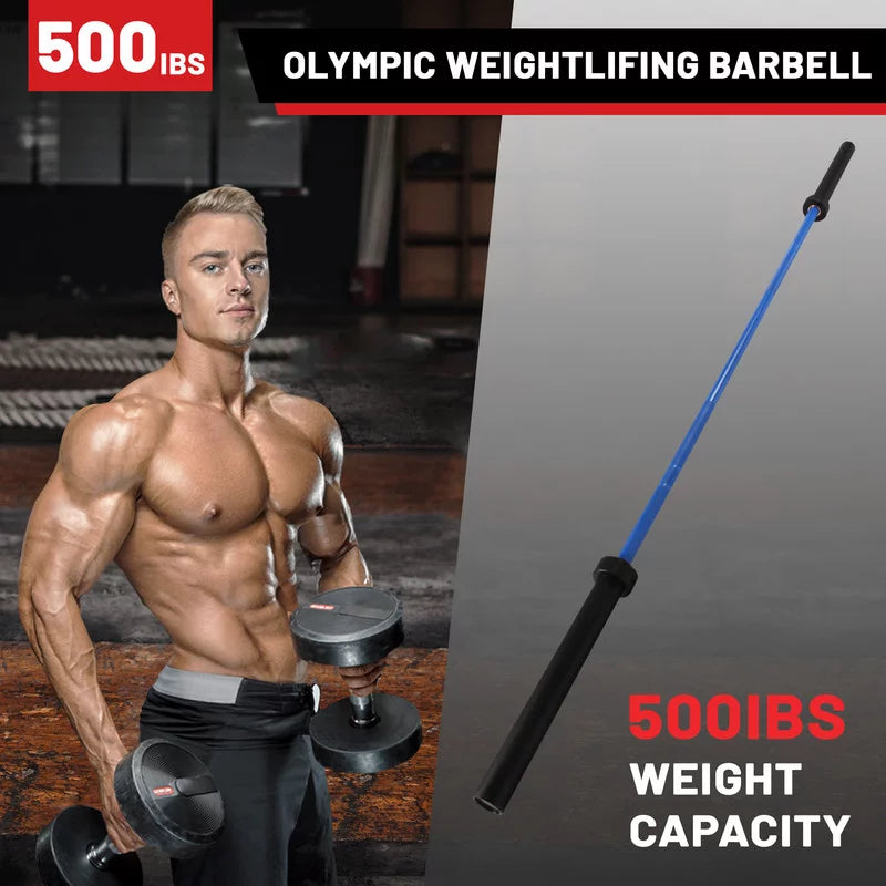 Olympic Bar Sizeolid Chrome Barbell Weights Lifting Power Lifting Hard Chrome Barbells Blue,500 pound