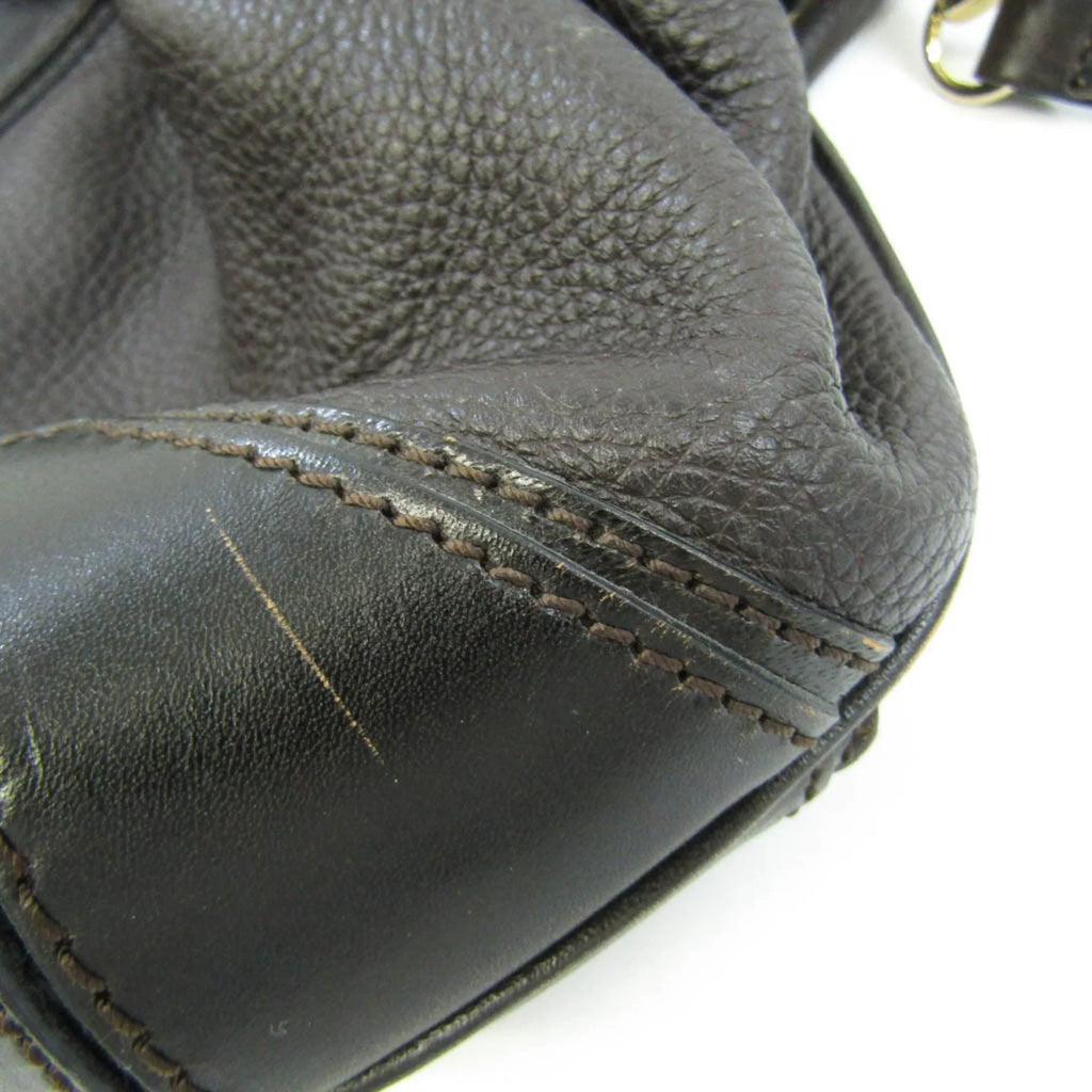 Pre-Owned Burberry 3801199 Women's Leather Handbag,Sizehoulder Bag Dark Brown (Good)