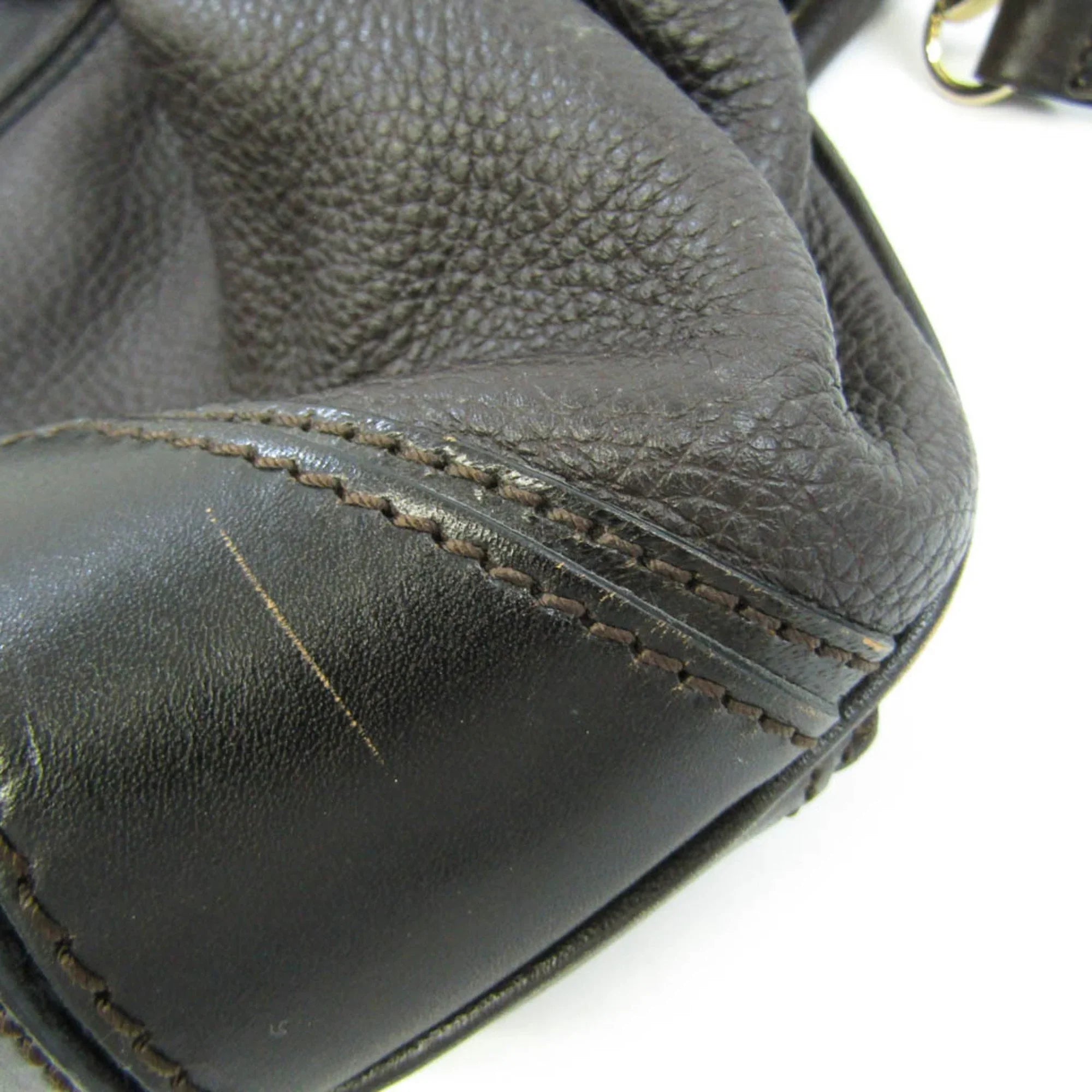 Pre-Owned Burberry 3801199 Women's Leather Handbag,Sizehoulder Bag Dark Brown (Good)