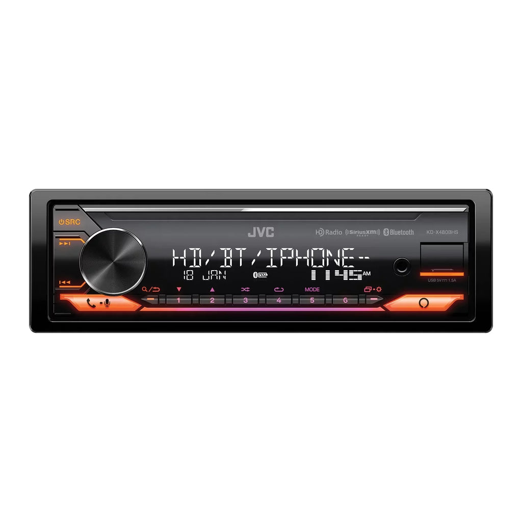 JVC KD-X480BHSize KD-X480BHSize Car In-Dash Unit, Sizeingle-DIN Digital Media Receiver with Bluetooth, Alexa Built-in, HD Radio, and SizeiriusXM Ready