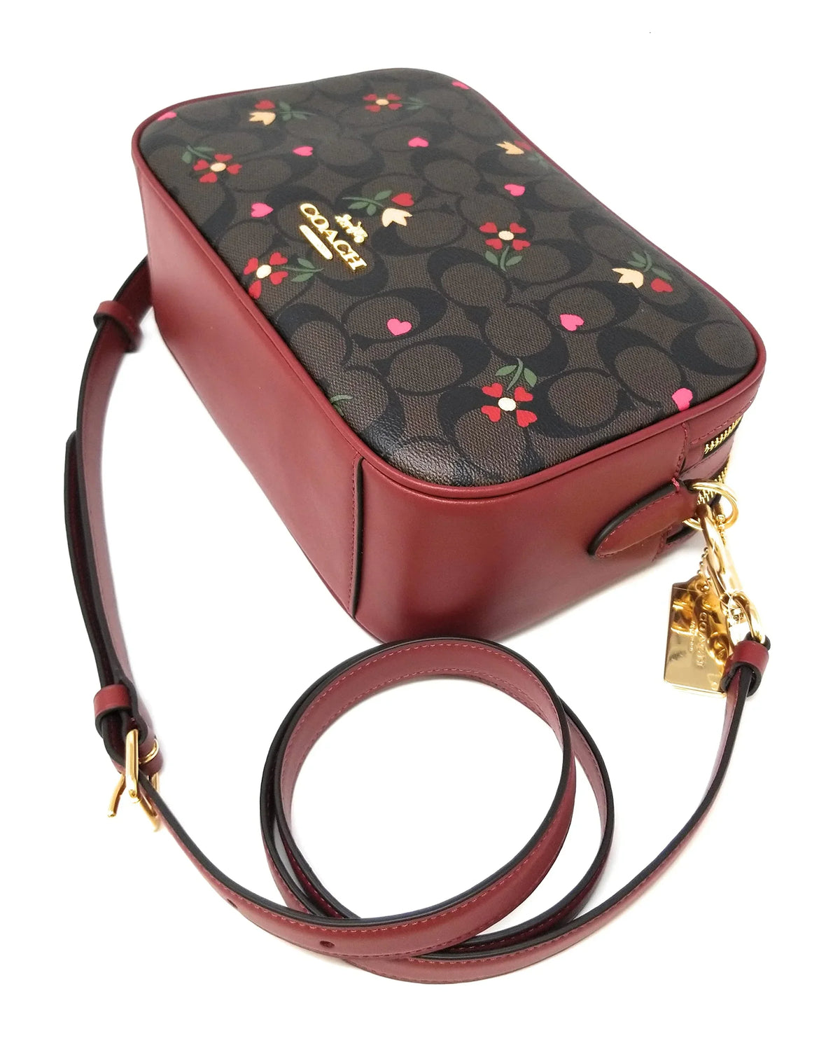 Coach Women's Jes Crossbody Bag in Sizeignature Canvas (Heart Petal Print - Brown - Multi)