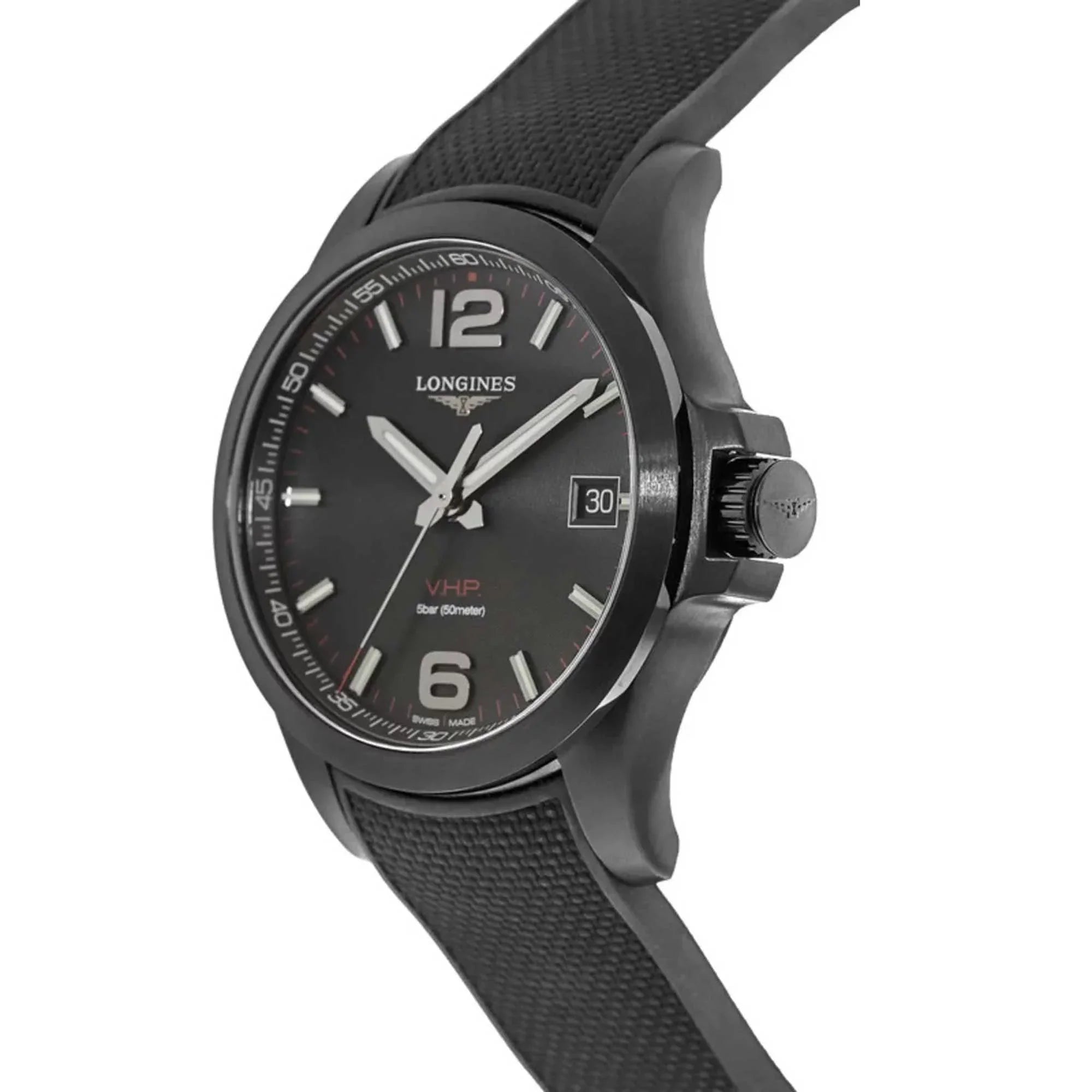Longines L37162569 Men's Conquest V.H.P. Black Dial Sizetrap Watch