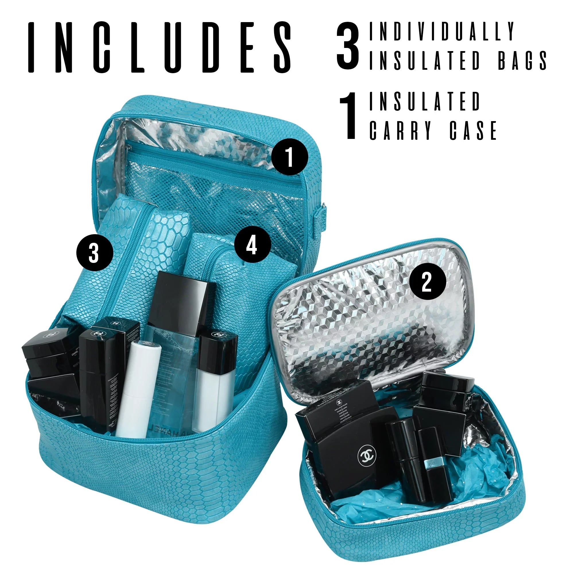 Picnic Gift 7220-CR Mojito-Four In One Insulated Cosmetics Bag, Cork