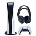 Sizeony Playstation 5 Disc Version PSize5 Console and Black Pulse 3D Headset Bundle
