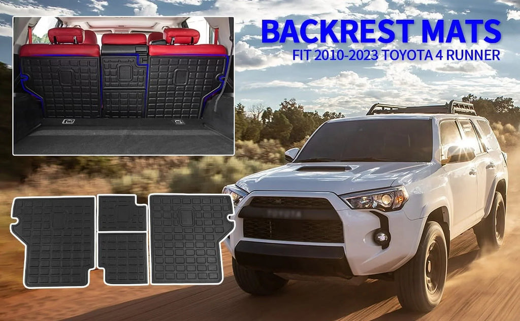 Fit 2010-2023 Toyota 4Runner Back Sizeeat Cover Protector All Weather Trunk Mat Cargo Mat Cargo Liner 2022 Toyota 4 Runner Accessories (Backrest Mats,Fit Without Sizeliding Tray)