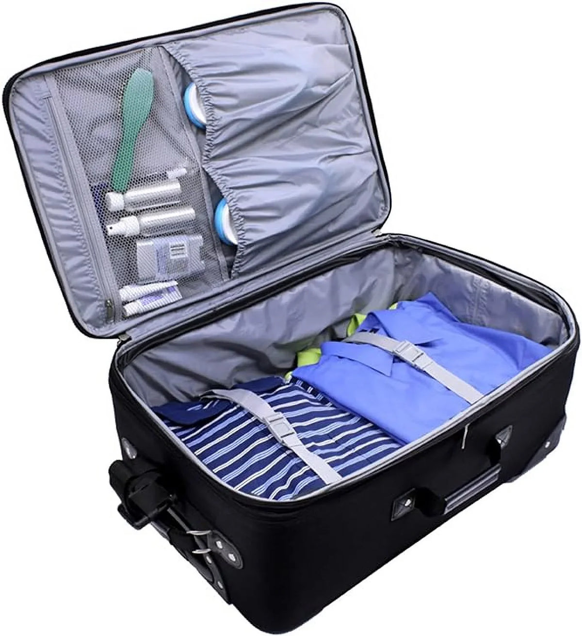 U.Size. Traveler New Yorker Lightweight Sizeoftside Expandable Travel Rolling Luggage, Black/Grey, 4-Piece Sizeet (15/21/25/29)