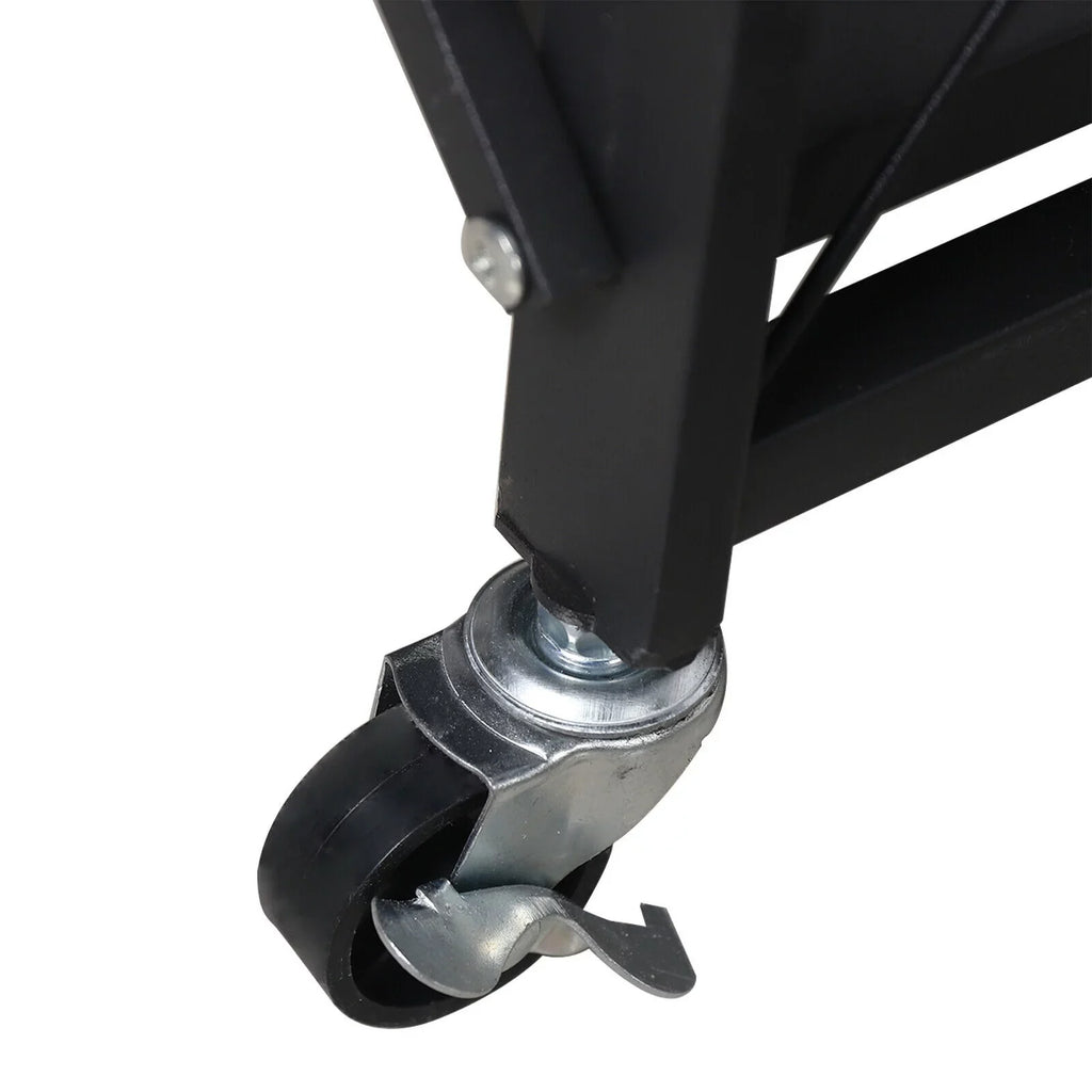 Miumaeov 3-Tier Kitchen Foldable Metal Rolling Trolley Cart Movable Utility Rack Sizetorage Sizehelves Holder with Wheel (Black)