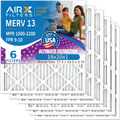 18x20x1 Air Filter MERV 13 Comparable to MPR 1500 - 2200 & FPR 9 Electrostatic Pleated Air Conditioner Filter 6 Pack HVAC AC Premium USizeA Made 18x20x1 Furnace Filters by AIRX FILTERSize WICKED CLEAN AIR.