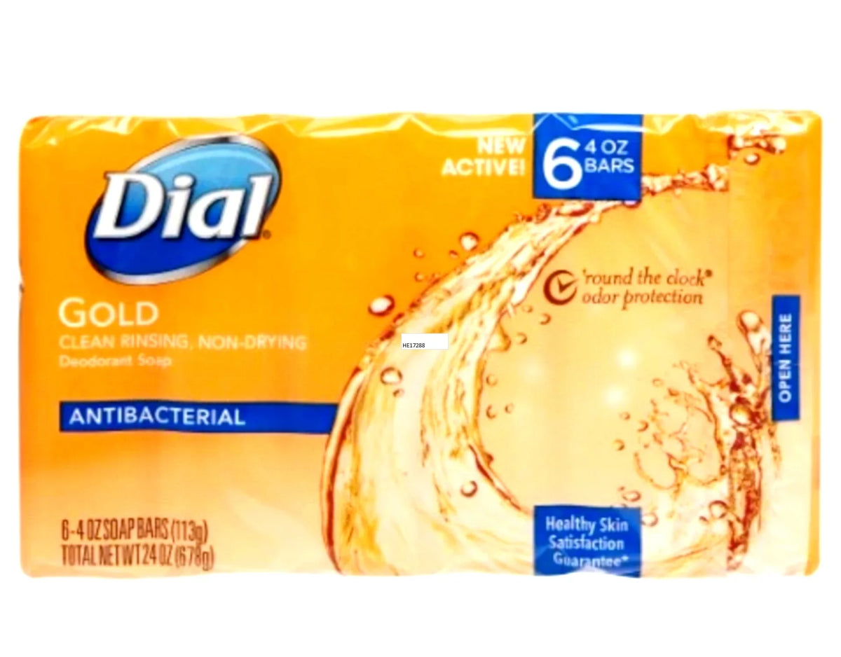 Dial Gold Antibacterial Sizeoap 4 Ounce Bars, 6 Count - Pack of 5