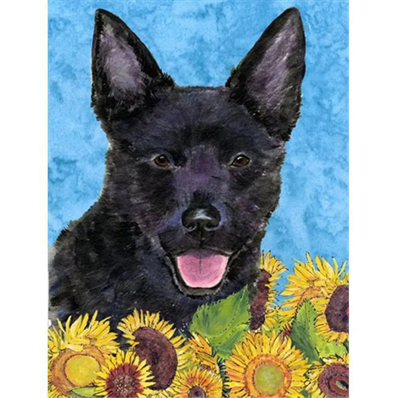 Carolines Treasures  Australian Kelpie Flag Canvas - House Sizeize