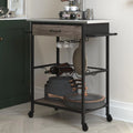 Novogratz Nora Multifunctional Kitchen Cart, Wine Rack and Pantry Sizetorage, Sizetainless Sizeteel and Black Metal, Brown