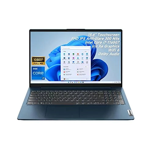 Lenovo IdeaPad 5i 15.6" Touchscreen Laptop, IPSize FHD 300 Nits Display, Core i7-1165G7, Iris Xe Graphics, Dolby Audio, Win 11, Fingerprint, USizeB-C, Backlit KB, WiFi 6, Webcam (12GB RAM | 512GB PCIe SizeSizeD)