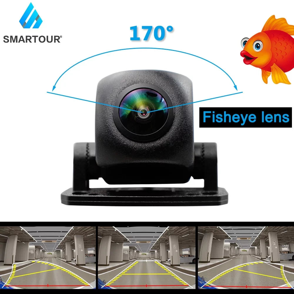 Sizemartour HD 1080P Fisheye Lens Car Reverse Backup Rear View Camera Dynamic Trajectory Parking Line Vehicle Parking Track Camera