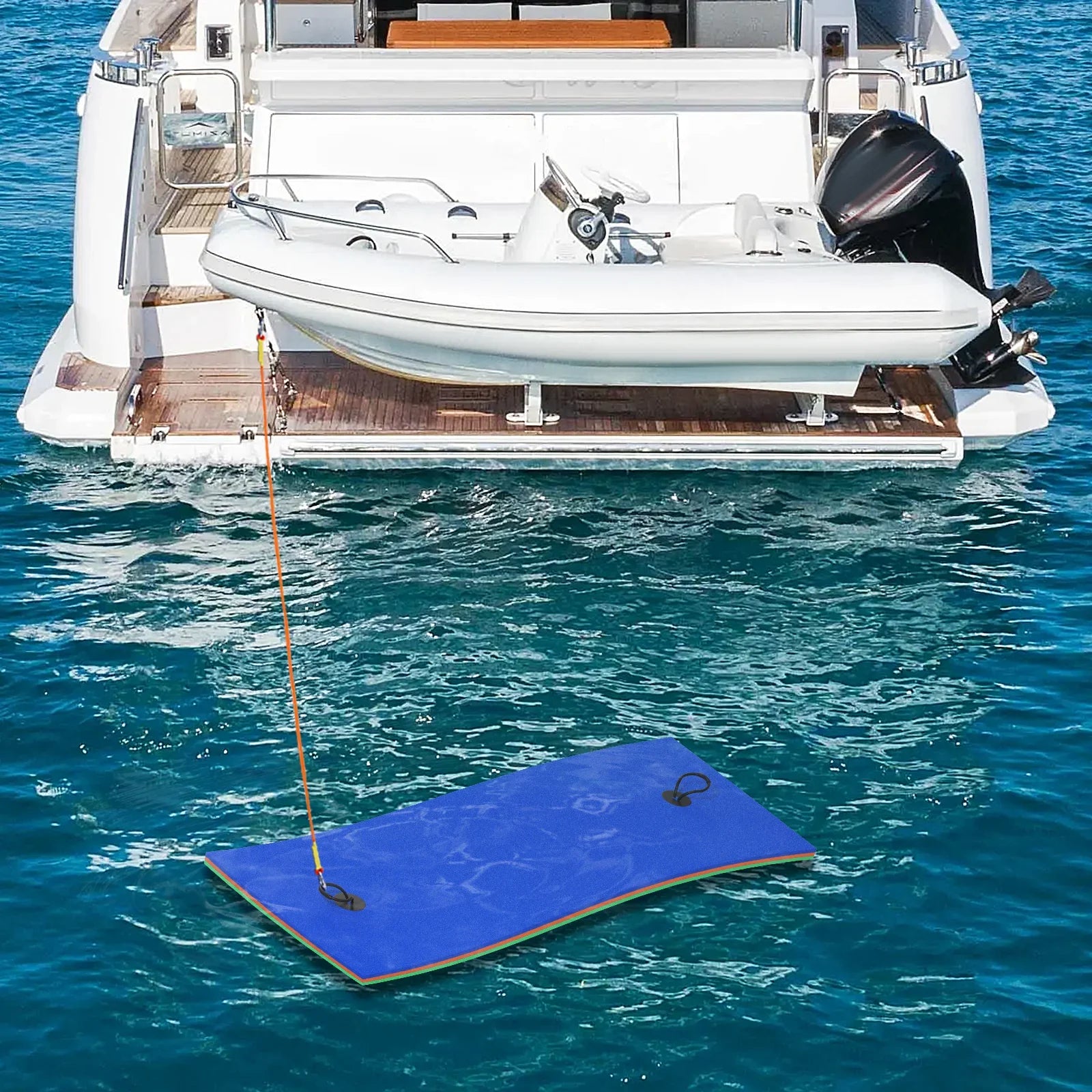 Magshion 6x2ft Floating Water Mat, 3-Layer Tear-Resistant XPE Pillow Water Floating Pad, Lake Float Mat Lily Pad for Recreation Pool River Ocean Outdoor Water Activities, Blue