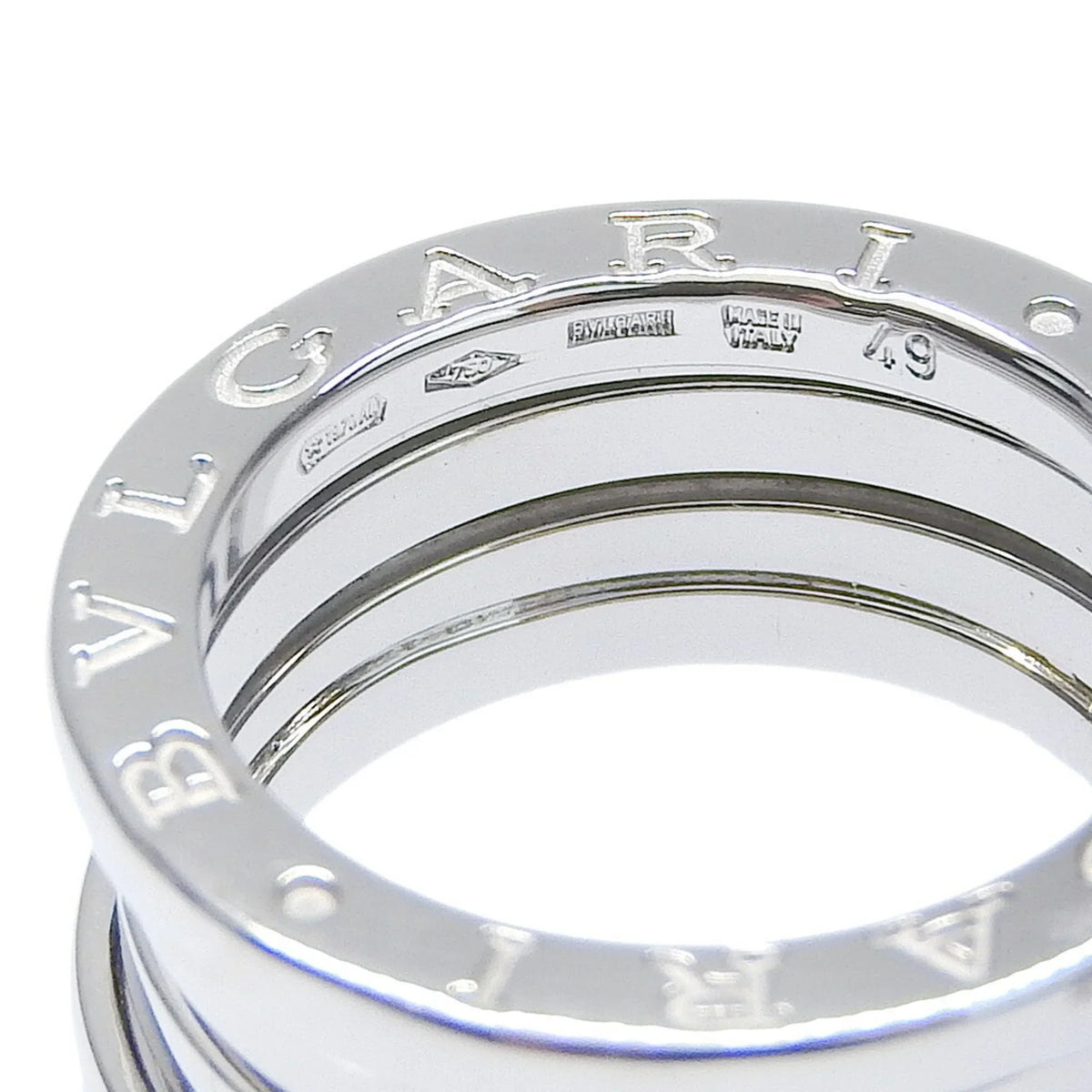 Pre-Owned Bulgari BVLGARI B-ZERO1 B Zero One Ring 3 Band K18WG #49 No. 8.5 Ivory Gold (Good)