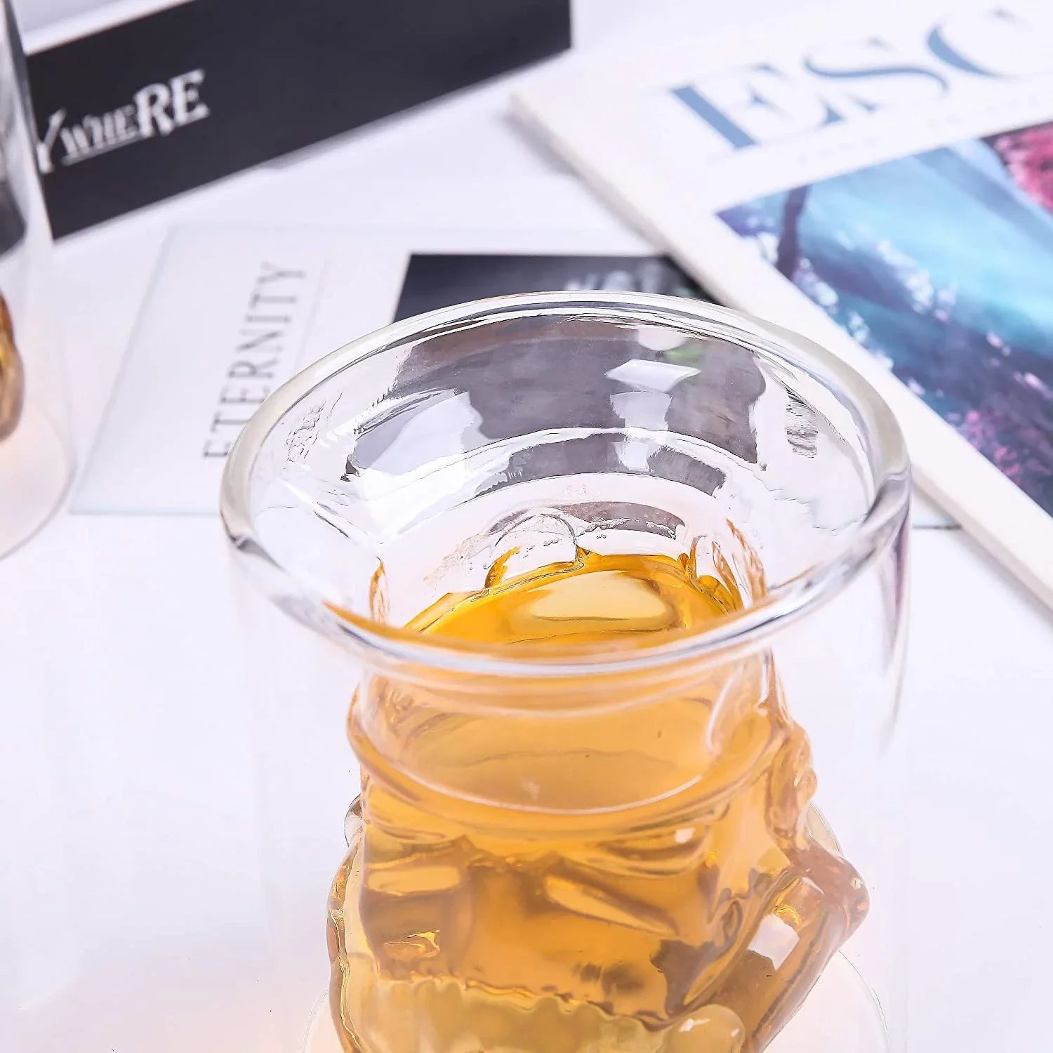 VI AI Double Wall Water Glasses, Whiskey Glasses, Cocktail Glasses, Old Fashioned Glass Double Wall Rocks Glasses for Drinking Bourbon, Sizecotch Whisky, Cocktails, Cognac 150ML