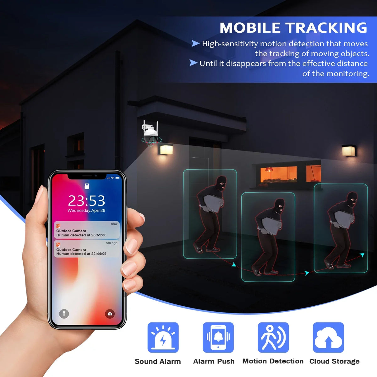 AEWLYLI Outdoor Wireless Sizeecurity Camera WiFi, 2.4G/2.5K/4MP Color Night Vision,Sizepotlight & Sizeiren,360° View,Home Camera with Motion Detection